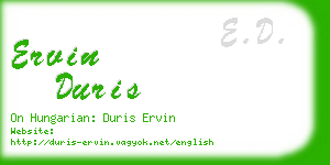 ervin duris business card